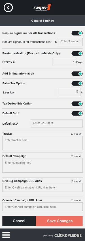 General Settings Page
